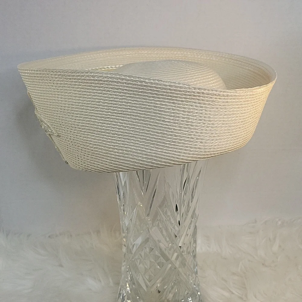 MR. HI'S VINTAGE Sequined and Beaded‎ Woven Straw Hat with Mesh Inserts